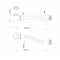 Сифон для раковины WONZON & WOGHAND, Черный матовый (WW-88SS102-MB)