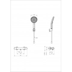 Смеситель для душа с термостатом WONZON & WOGHAND INN 3, Темный графит (WW-B2003-A-BGG)