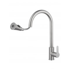 Смеситель для кухни с выдвижным изливом WONZON & WOGHAND, Брашированный никель (WW-121E201L-BS)