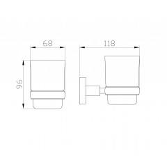 Стакан для зубных щеток с держателем WONZON & WOGHAND EASY, Хром (WW-8121)