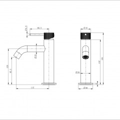 Смеситель для раковины WONZON & WOGHAND, Черный матовый (WW-H1061-MB)