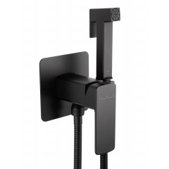 Смеситель с гигиеническим душем встраиваемый WONZON & WOGHAND EDGE, Черный матовый (WW-88829003-MB)