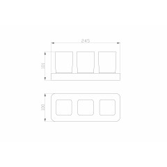 Три стакана для зубных щеток с держателем WONZON & WOGHAND LOTTE, Брашированное золото (WW-8338-BG)