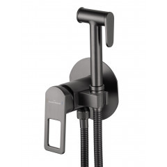 Смеситель с гигиеническим душем встраиваемый WONZON & WOGHAND FRAME, Темный графит (WW-88829010-BGM)