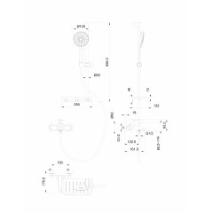 Смеситель для ванны с душевым гарнитуром WONZON & WOGHAND ALFA, Черный матовый (WW-AE3201-MB)