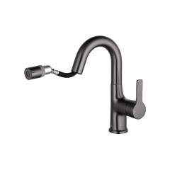 Смеситель для раковины с выдвижным изливом WONZON & WOGHAND, Темный графит (WW-FE01L212-BGG)