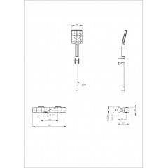 Смеситель для душа с термостатом WONZON & WOGHAND Twist, Темный графит (WW-B2025-A-BGG)