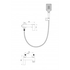 Смеситель для ванны с душем WONZON & WOGHAND CUBE, Брашированное золото (WW-88639016- BG)
