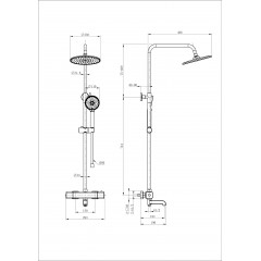 Душевая система с термостатом WONZON & WOGHAND STAY 4, Хром (WW-A3007-T1-CR)