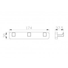 Вешалка с 3 крючками для ванной WONZON & WOGHAND, Хром (WW-9535)