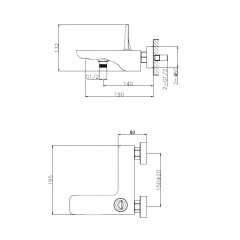Смеситель для ванны WONZON & WOGHAND SHARK, Хром (WW-48B3101-CR)