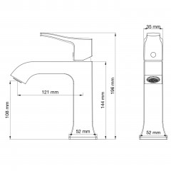 Смеситель для раковины WONZON & WOGHAND FLEX, Брашированный никель (WW-88018072-BN)