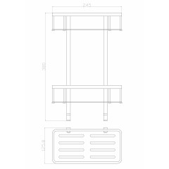 Полка для ванной 2-х ярусная WONZON & WOGHAND, Хром (WW-4141)