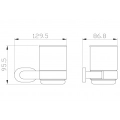 Стакан для зубных щеток с держателем WONZON & WOGHAND FIRST, Глянцевое золото (WW-8421-LG)