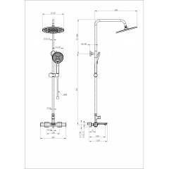 Душевая система с термостатом WONZON & WOGHAND SOLID, Хром (WW-C3011-A-CR)
