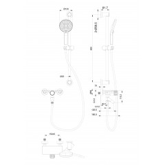Смеситель для ванны с душевым гарнитуром WONZON & WOGHAND CLICK, Хром (WW-FE05L222-CR)