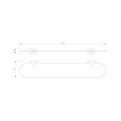 Стеклянная полка для ванной WONZON & WOGHAND FIRST, Глянцевое золото (WW-8427-LG)