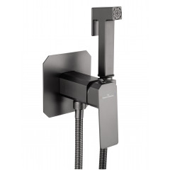Смеситель с гигиеническим душем встраиваемый WONZON & WOGHAND DIAMOND, Темный графит (WW-88829011-BGM)
