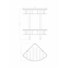 Полка для ванной 2-х ярусная угловая WONZON & WOGHAND, Хром (WW-4142)