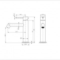 Смеситель для раковины WONZON & WOGHAND, Черный матовый (WW-H1063-MB)