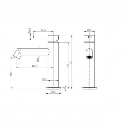 Смеситель для раковины WONZON & WOGHAND, Черный матовый (WW-H1063-MB)