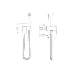 Смеситель с гигиеническим душем встраиваемый WONZON & WOGHAND, Темный графит (WW-88829903-BGM)