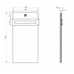 Полотенцесушитель электрический с каменной плитой Белый мрамор WONZON & WOGHAND STUTTGART, Брашированный никель (WW-A501-BR)