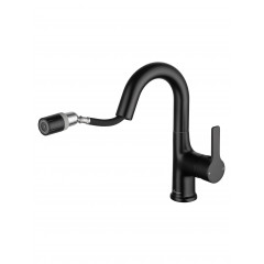 Смеситель для раковины с выдвижным изливом WONZON & WOGHAND, Черный матовый (WW-FE01L212-MB)