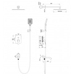 Душевая система встраиваемая WONZON & WOGHAND FLEX, Брашированное золото (WW-88939072-BG)