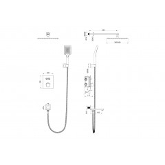 Душевая система с термостатом встраиваемая WONZON & WOGHAND, Брашированное золото (WW-88929003-BG)