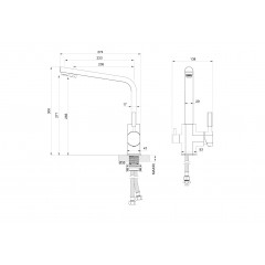 Смеситель для кухни с подключением фильтра WONZON & WOGHAND, Хром (WW-88458003-CR)