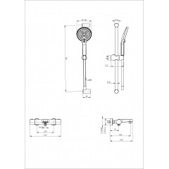 Смеситель для ванны с душем и термостатом WONZON & WOGHAND, Брашированное золото (WW-C2018-A-BG)