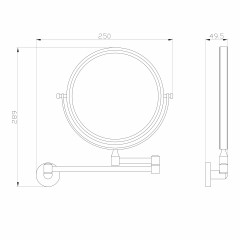 Зеркало для ванной WONZON & WOGHAND EASY, Хром (WW-8158)