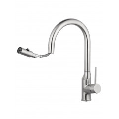 Смеситель для кухни с выдвижным изливом WONZON & WOGHAND, Брашированный никель (WW-A21252-BS)