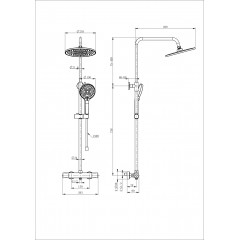 Душевая система с термостатом WONZON & WOGHAND INN 1, Белый матовый (WW-B3013-T1-MW)