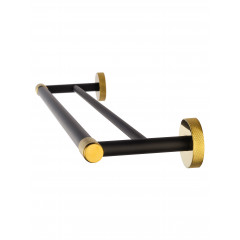 Полотенцедержатель двойной WONZON & WOGHAND MAJESTIC, Черный/Золото (WW-9211)