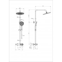Душевая система с термостатом WONZON & WOGHAND MUSE Corno , Хром (WW-B2091-A-CR)