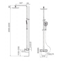 Душевая система WONZON & WOGHAND SHAKESPEARE, Темное золото (WW-654602-DG)