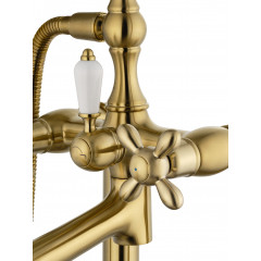 Смеситель для ванны напольного монтажа WONZON & WOGHAND RETRO, Брашированное золото (WW-88649020-BG)
