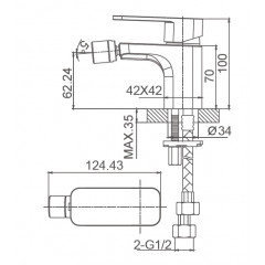 Смеситель для биде WONZON & WOGHAND ARNIE, Хром (WW-695001-CR)