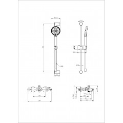 Смеситель для ванны с душевым гарнитуром и термостатом WONZON & WOGHAND, Брашированное золото (WW-C2001-A-BG)