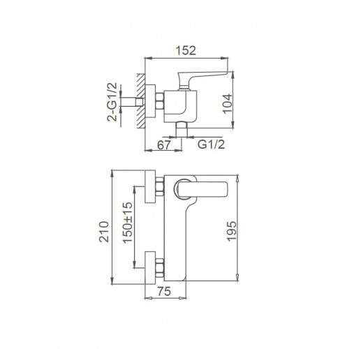 Смеситель для душа WONZON & WOGHAND SHARK, Хром (WW-484101-CR)