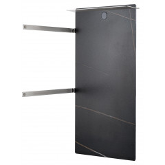 Полотенцесушитель электрический с каменной плитой Черный мрамор WONZON & WOGHAND STUTTGART, Брашированный никель (WW-A504-BR)