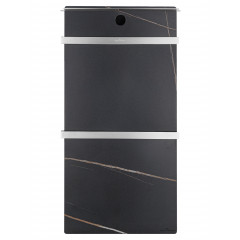 Полотенцесушитель электрический с каменной плитой Черный мрамор WONZON & WOGHAND STUTTGART, Брашированный никель (WW-A504-BR)