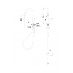 Смеситель для раковины с выдвижным изливом WONZON & WOGHAND, Черный матовый (WW-FE01L212-MB)