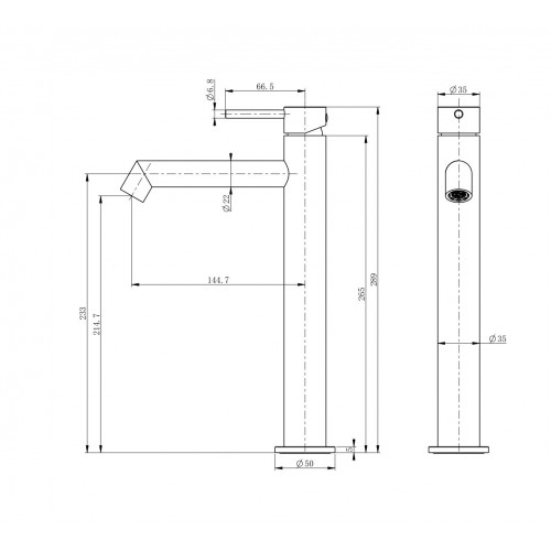 Смеситель для раковины высокий WONZON & WOGHAND, Хром (WW-H1064-CR)