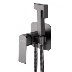 Смеситель с гигиеническим душем встраиваемый WONZON & WOGHAND DIAMOND, Темный графит (WW-88829011-BGM)