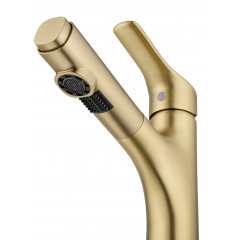 Смеситель для раковины с выдвижным изливом WONZON & WOGHAND, Брашированное золото (WW-AE4151-BG)