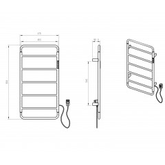 Полотенцесушитель электрический WONZON & WOGHAND WISMAR, Брашированный никель (WW-AL202-BR)