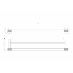 Полотенцедержатель двойной WONZON & WOGHAND MAJESTIC, Черный/Золото (WW-9211)